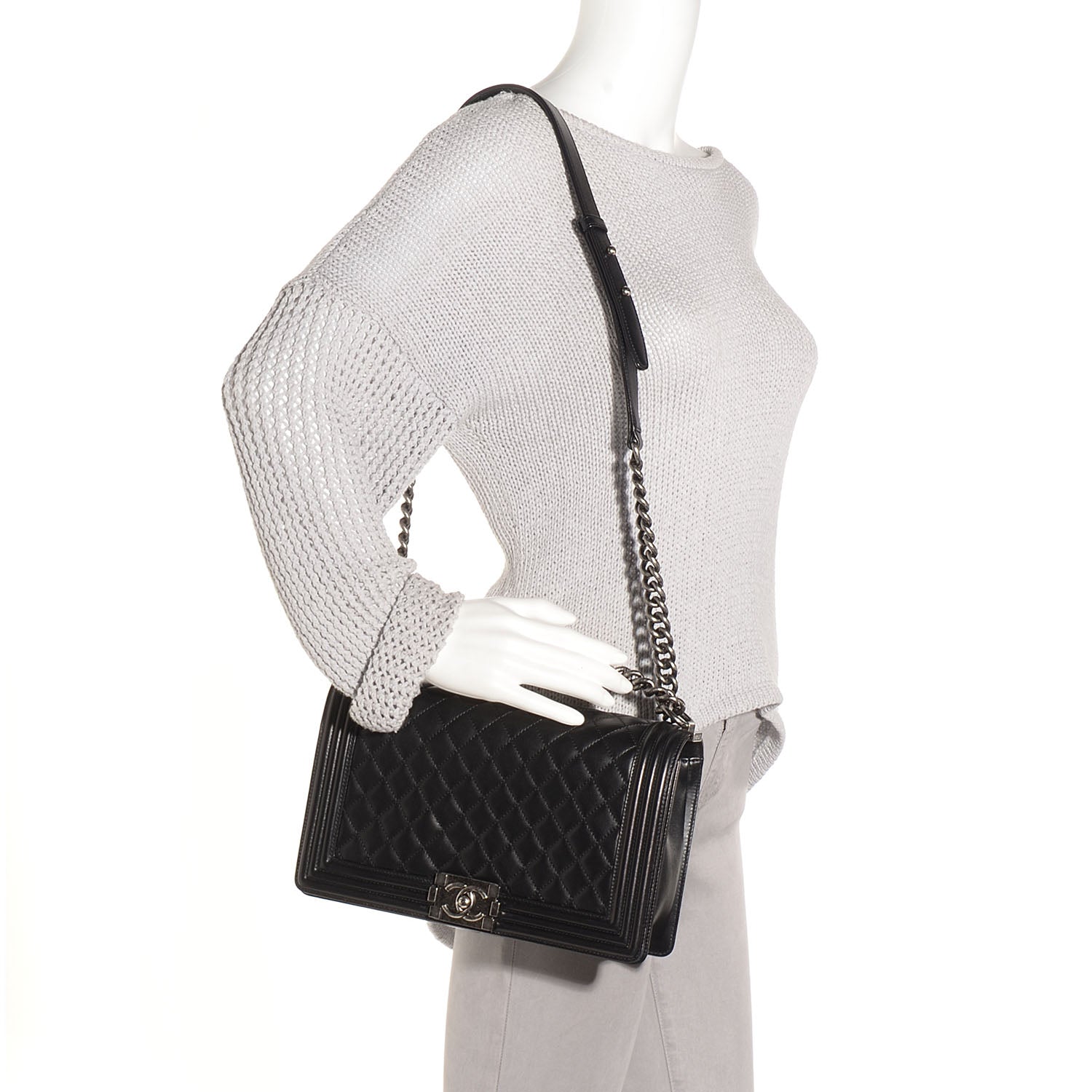 Chanel Lambskin Quilted New Medium Boy Flap Black 2 of 9
