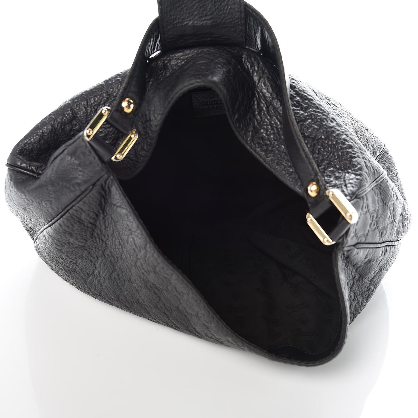 Guccissima Large New Ladies Web Hobo Black