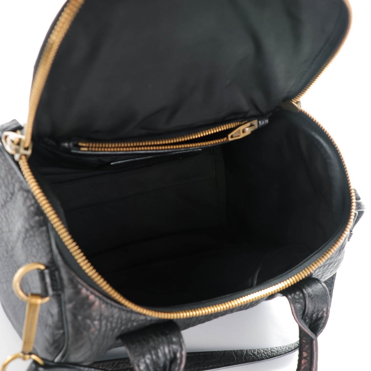 Pebbled Lambskin Rockie Black Antique Brass Hardware