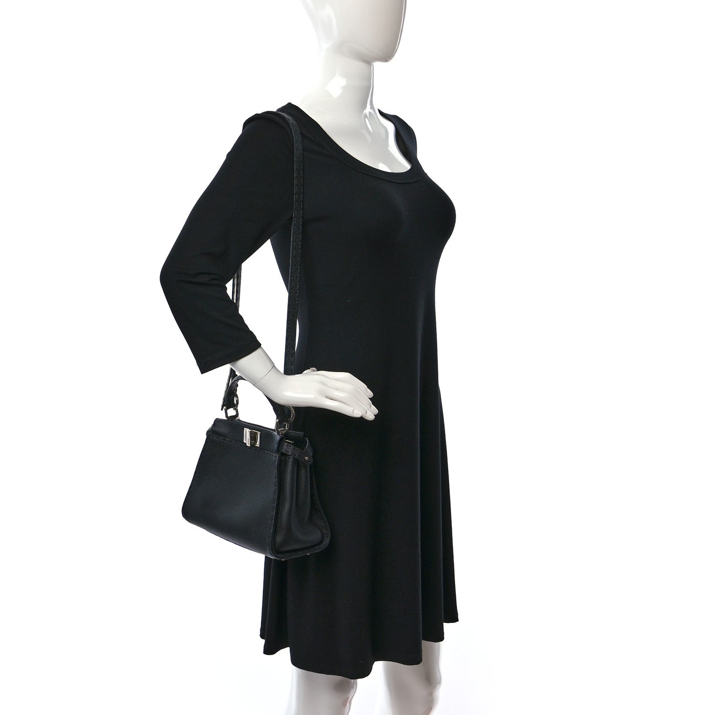 Cuoio Romano Selleria Bi-Color Mini Peekaboo Iconic Satchel Black Mou