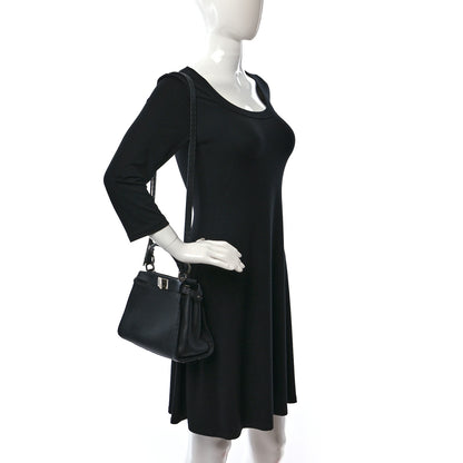 Fendi Cuoio Romano Selleria Bi-Color Mini Peekaboo Iconic Satchel Black Mou 2 of 9