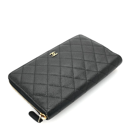 Chanel Caviar Quilted Large Zip Around Organizer Wallet Black 4 of 9