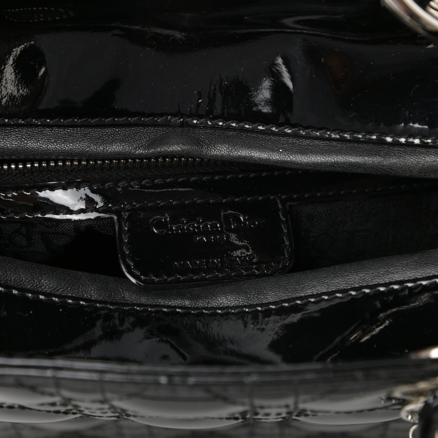 Christian Dior Patent Cannage Large Lady Dior Black 6 of 9
