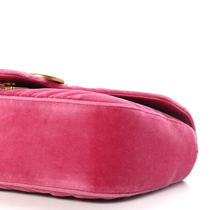 Gucci Velvet Matelasse Small GG Marmont Shoulder Bag Light Raspberry Rose 8 of 9