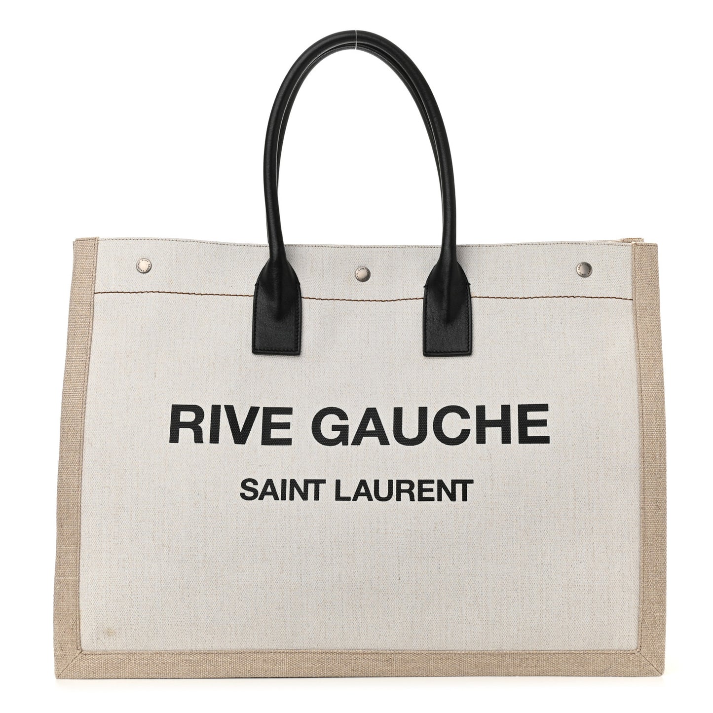 Linen Calfskin Rive Gauche Tote Optic White