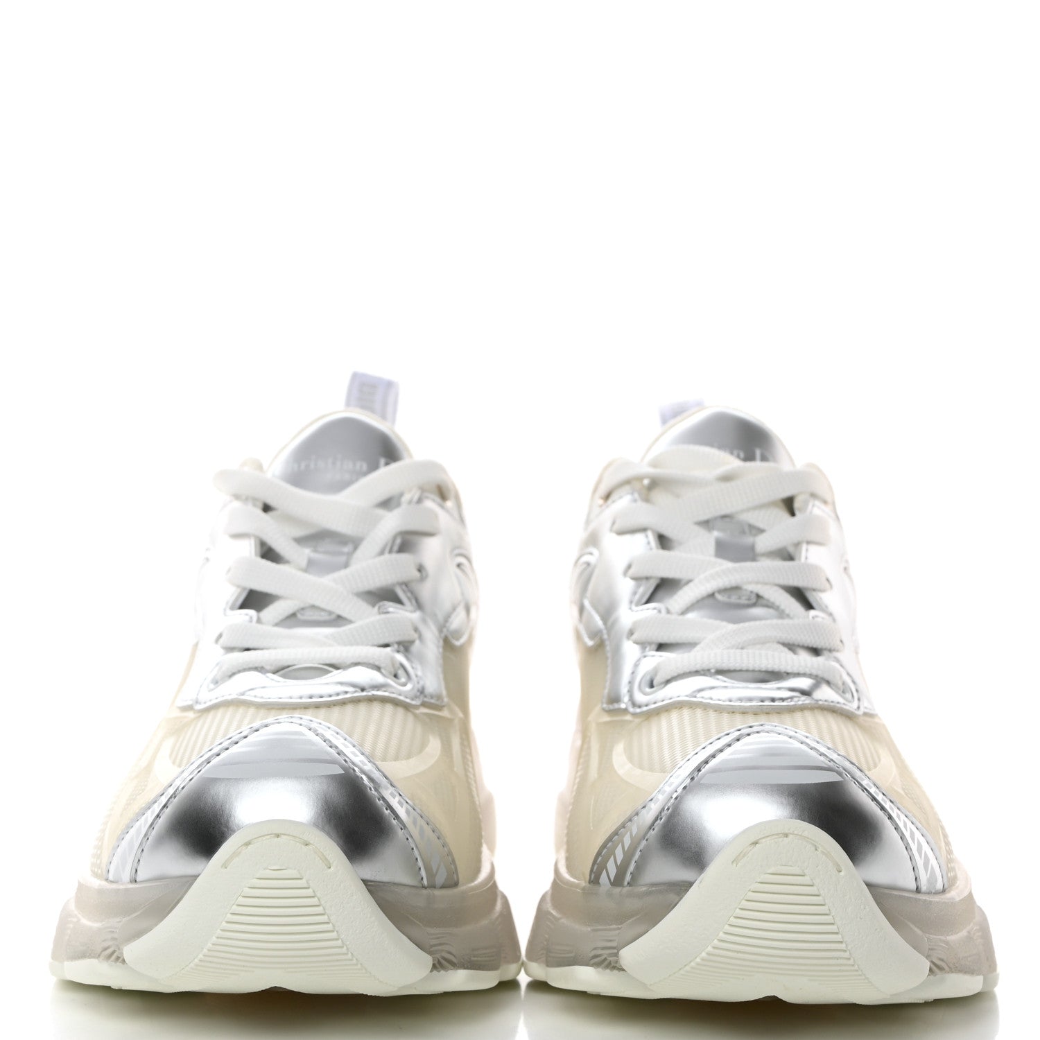 Christian Dior Matte Technical Fabric Mesh Dior Vibe Sneakers 39 White Silver 2 of 10