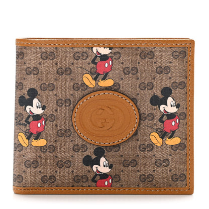 Gucci X DISNEY Mini Vintage GG Supreme Monogram Mickey Mouse Wallet Beige Vintage Sun Oil 1 of 8