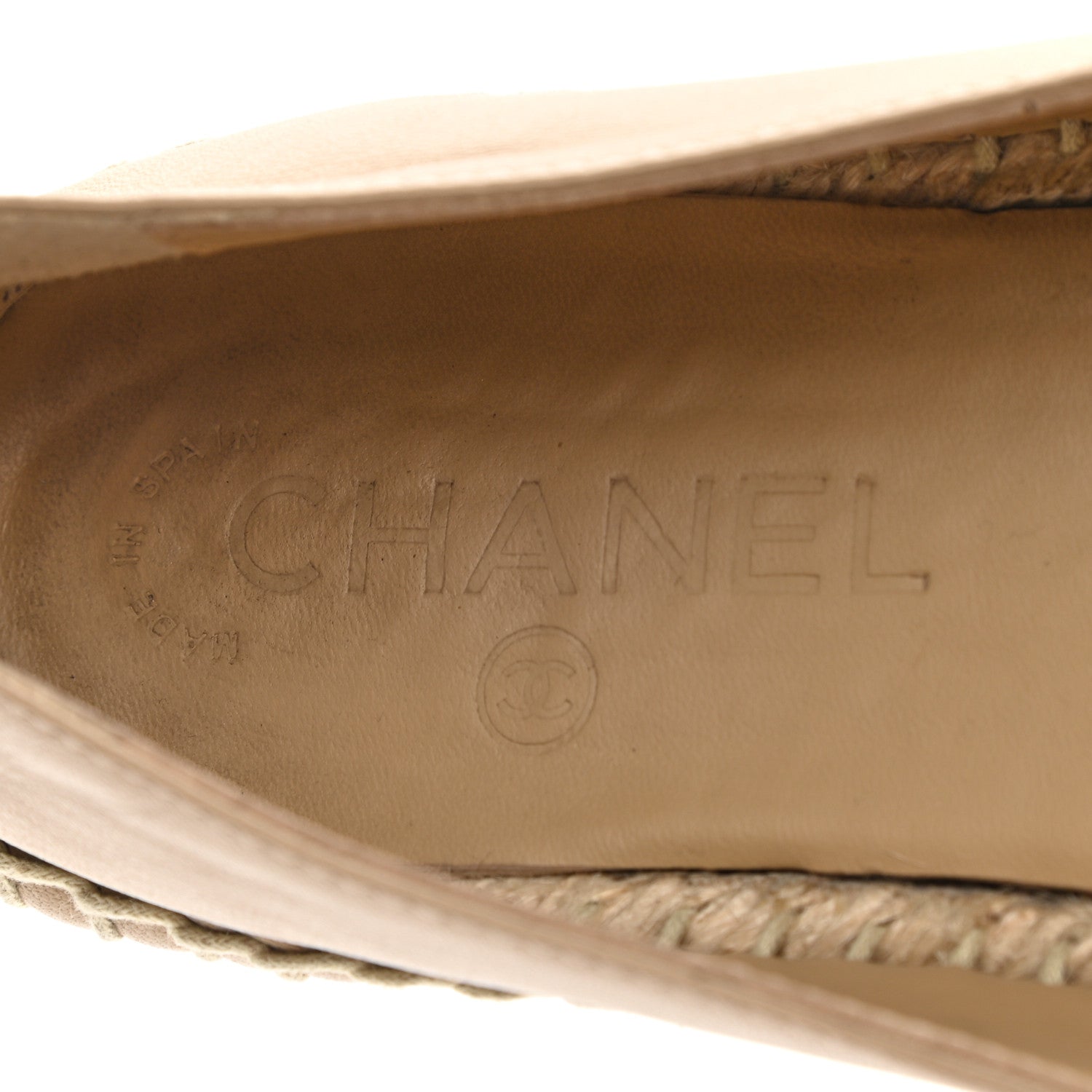 Chanel Lambskin CC Espadrilles 38 Beige Black 8 of 11
