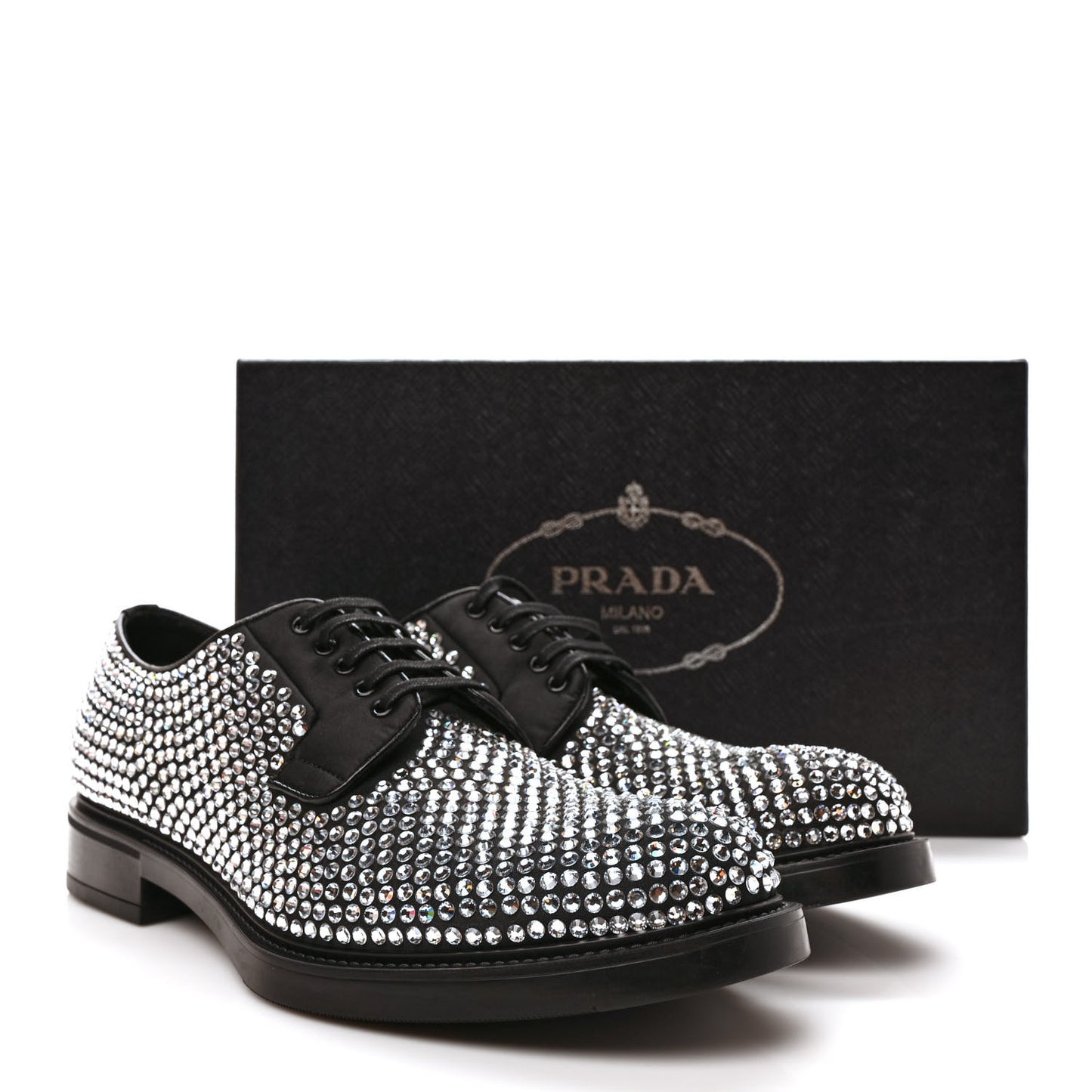 Satin Crystal Mens Derby Loafers 8 Crystal
