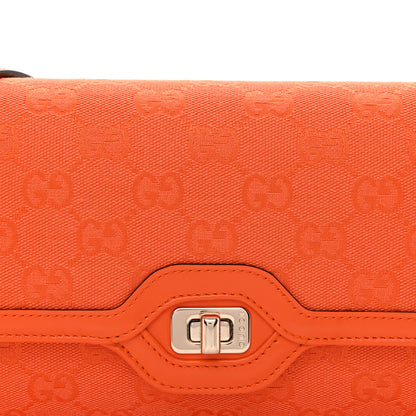 Gucci GG Monogram Textured Dollar Calfskin Small Luce Shoulder Bag Orange 7 of 9
