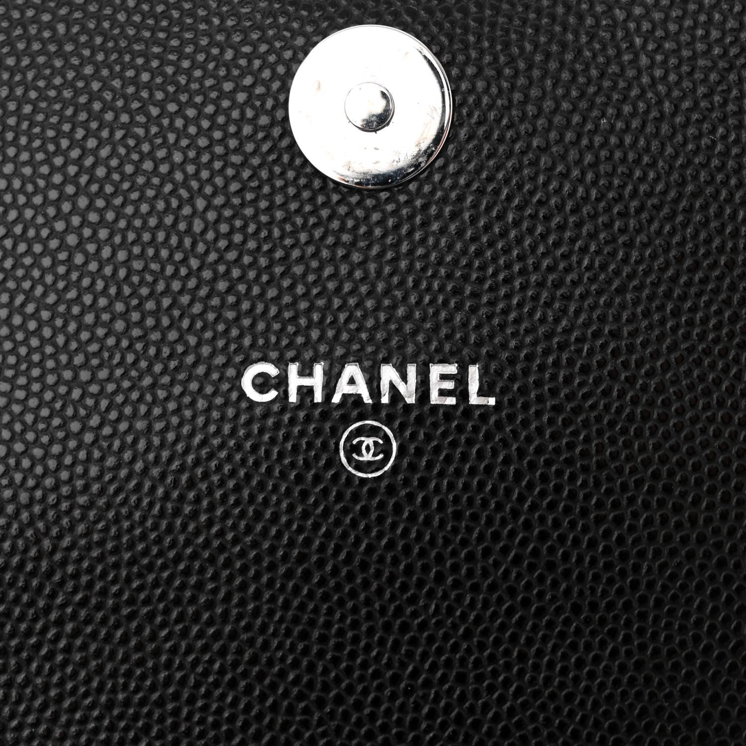 Chanel Caviar Quilted Coco Chanel Logo Clutch With Chain Flap Black 5 of 10