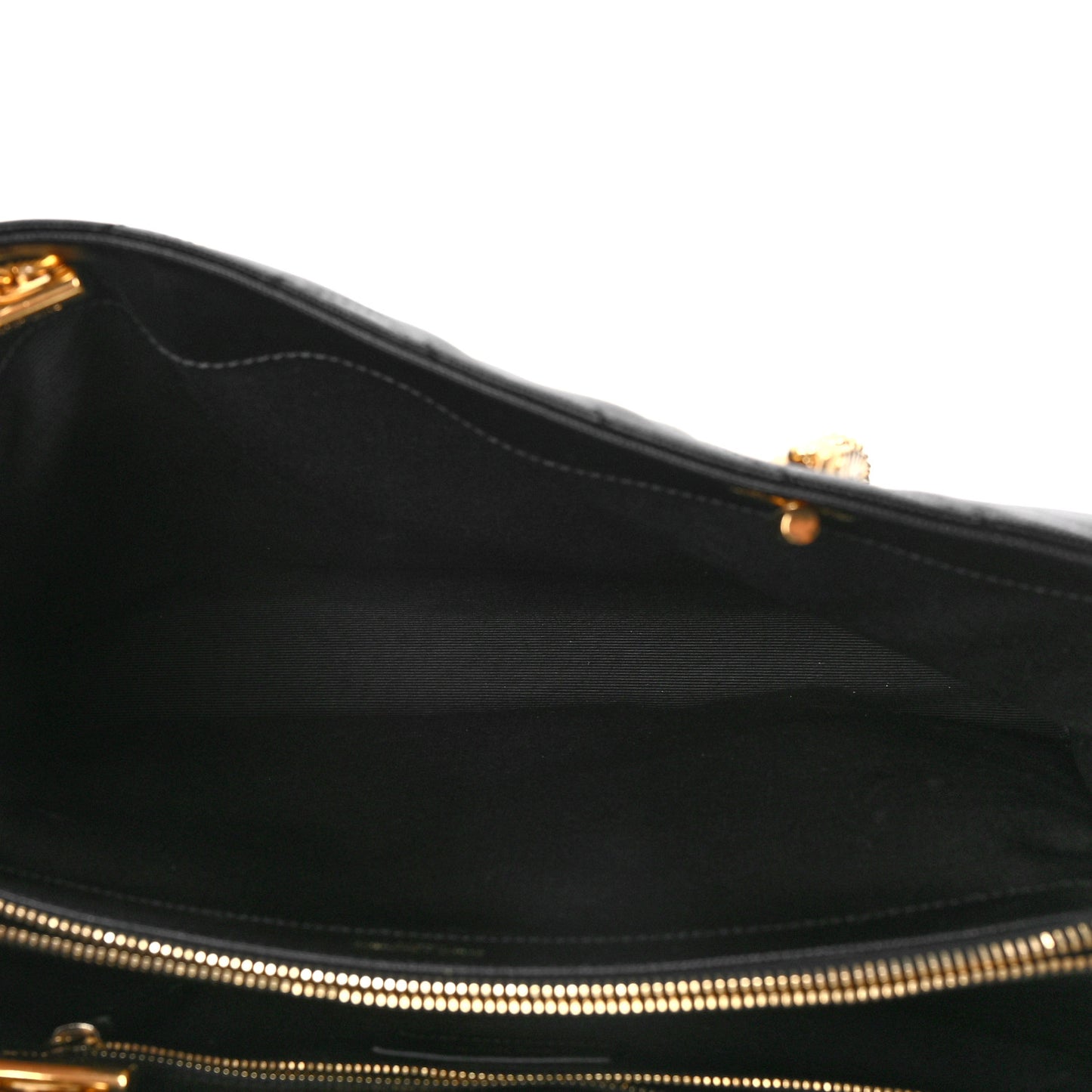 Grain De Poudre Matelasse Chevron Monogram Shopping Bag Black