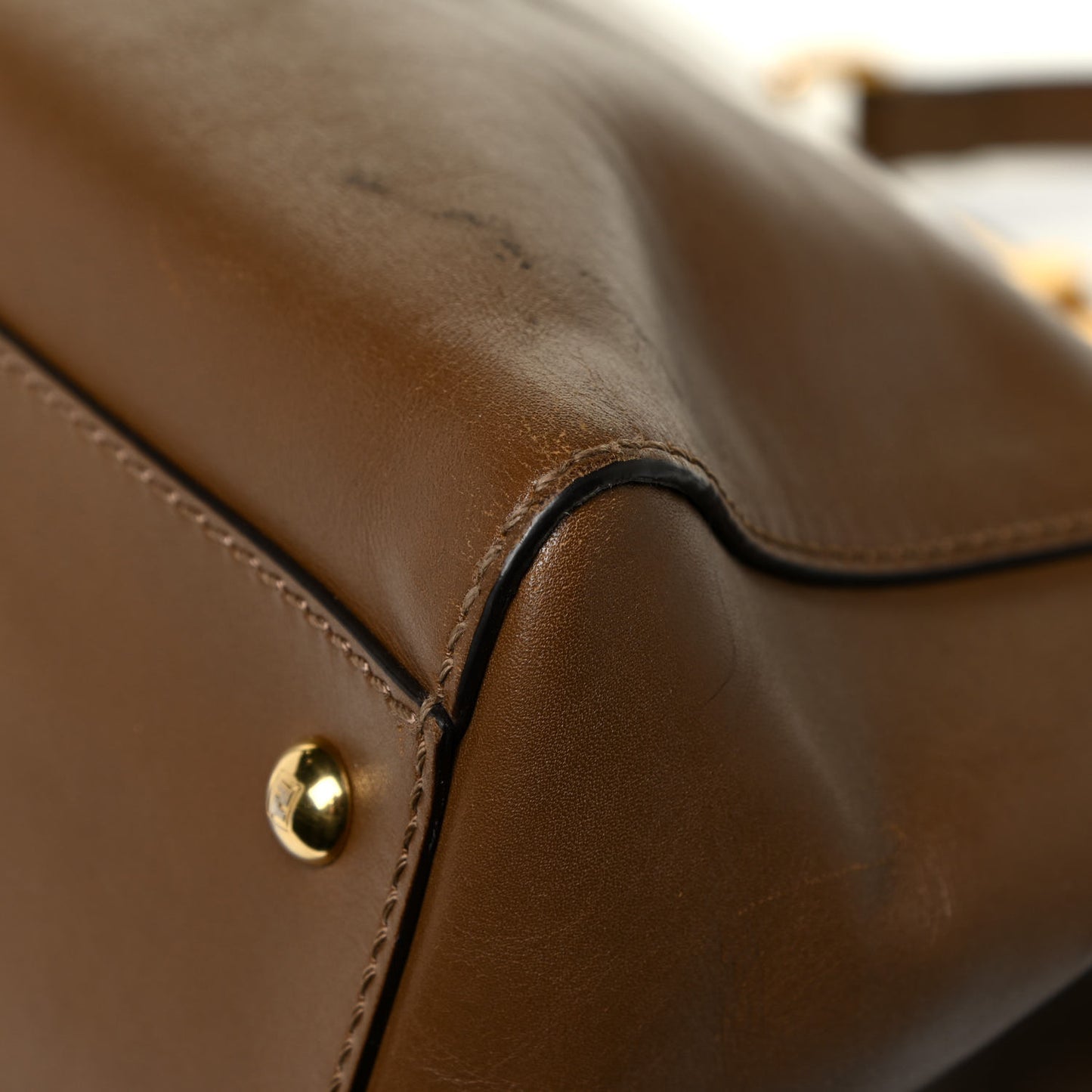 Vitello Morgan Fabric Jacquard Pequin Large Peekaboo Iconic Satchel Foresta Tobacco Black