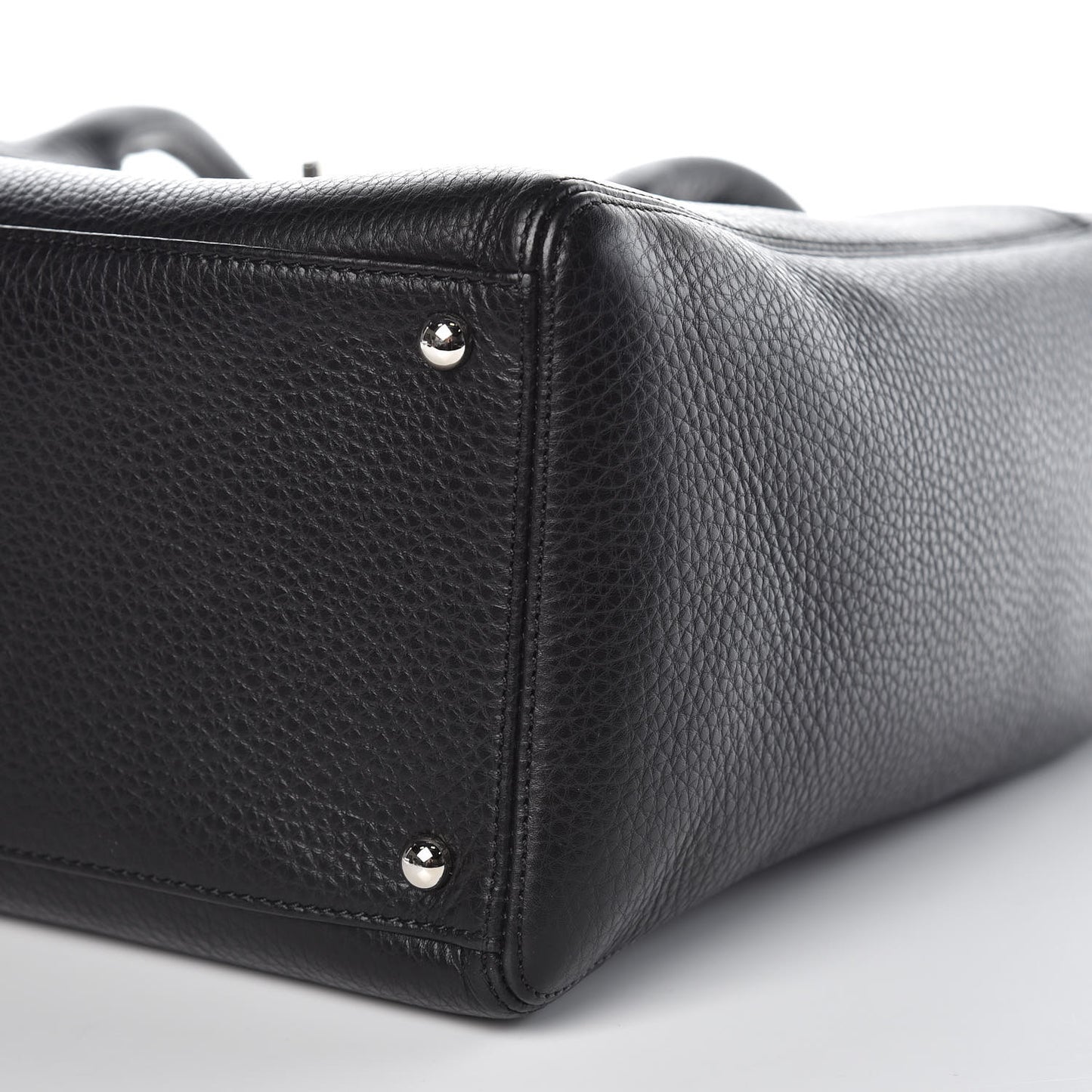 Calfskin Cerf Executive Shopper Tote Black