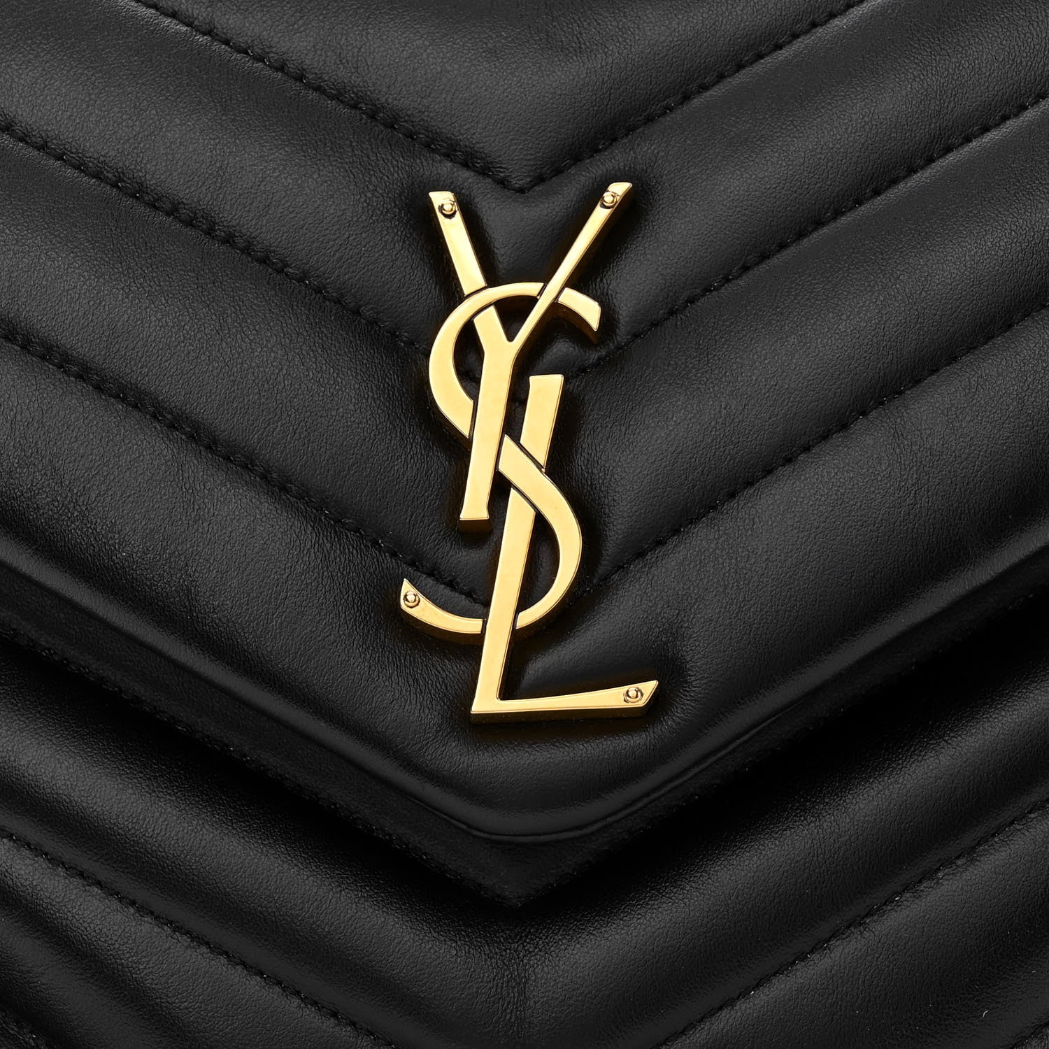 Saint Laurent Calfskin Y Quilted Monogram Medium Loulou Chain Satchel Black 9 of 12