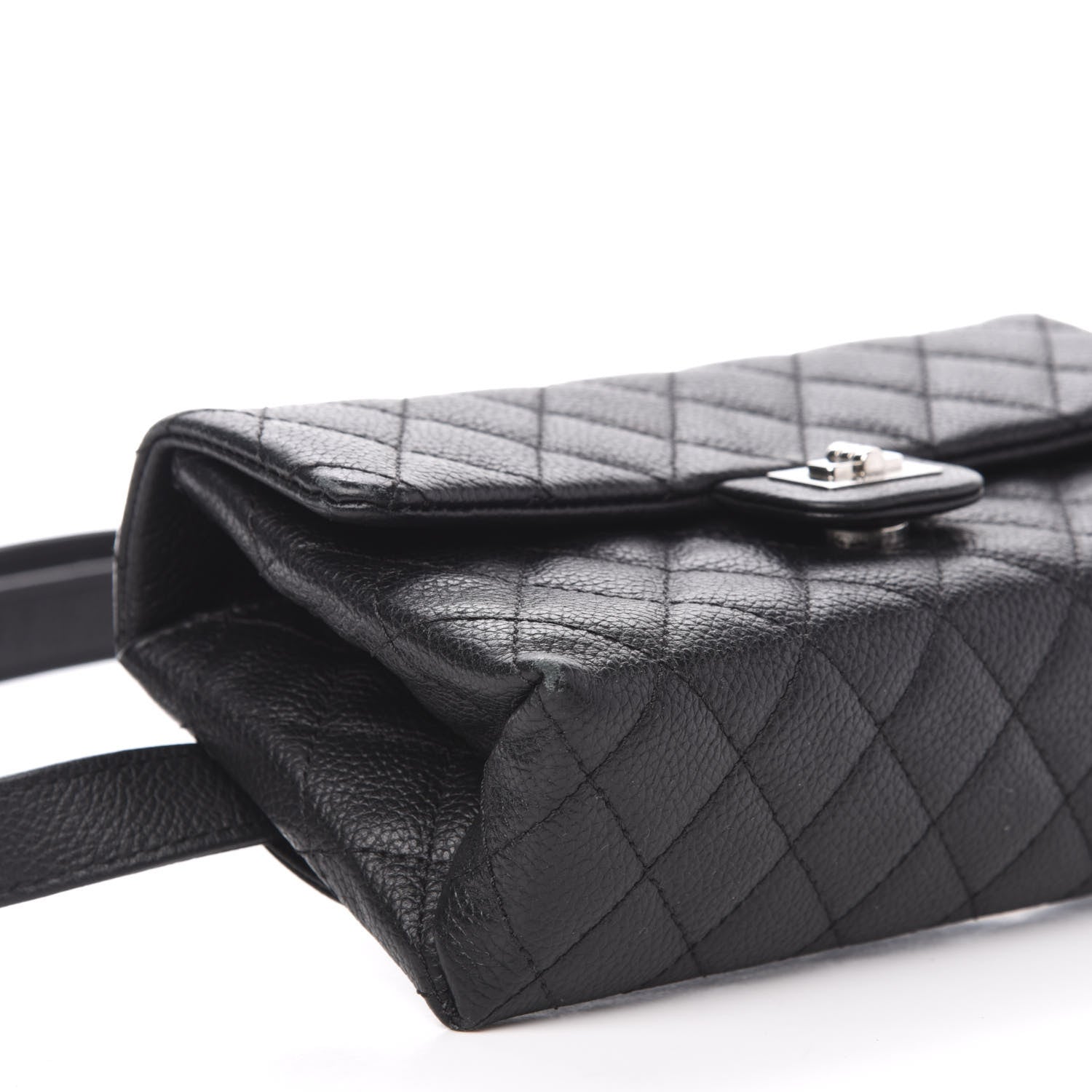 Chanel Grained Calfskin Quilted 2.55 Reissue Flap Belt Bag Clutch Black 8 of 10