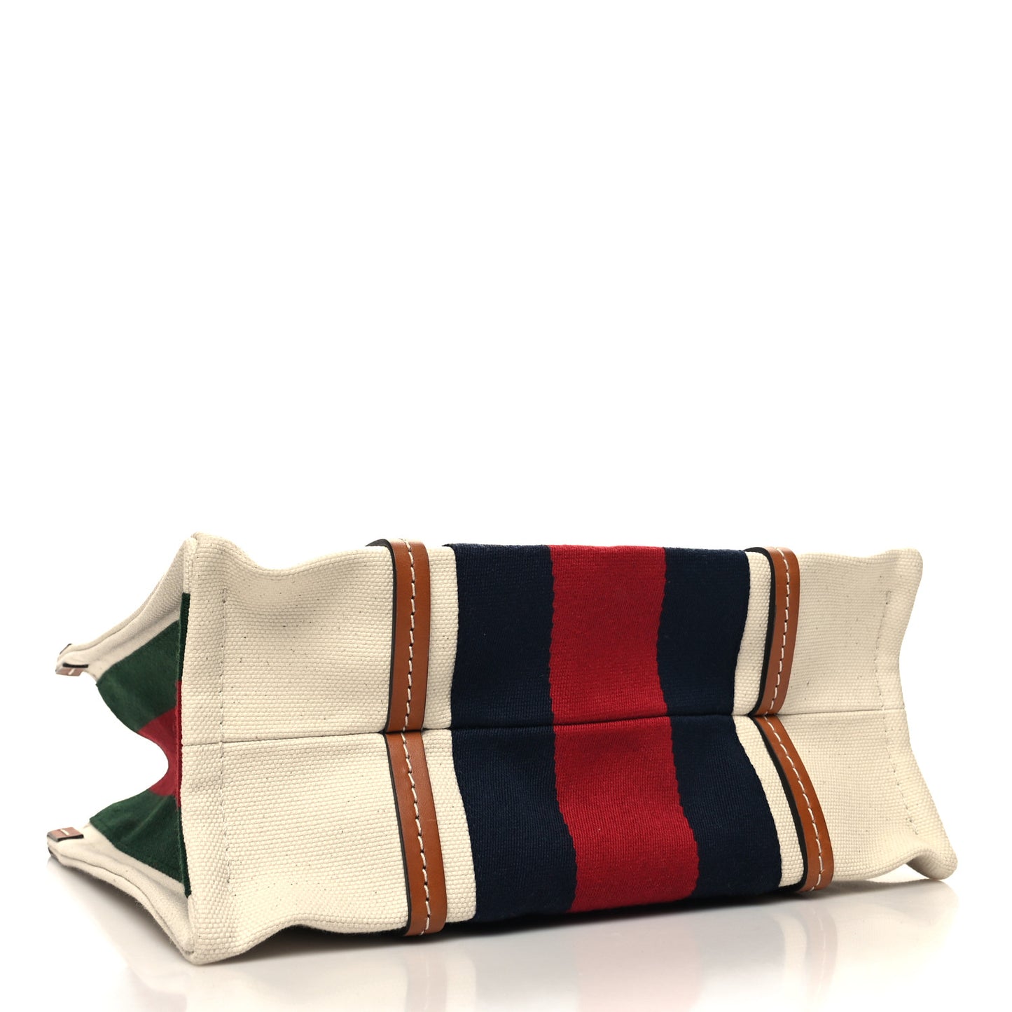 Canvas Calfskin Web Small Interlocking G Tote Bag Red Blue