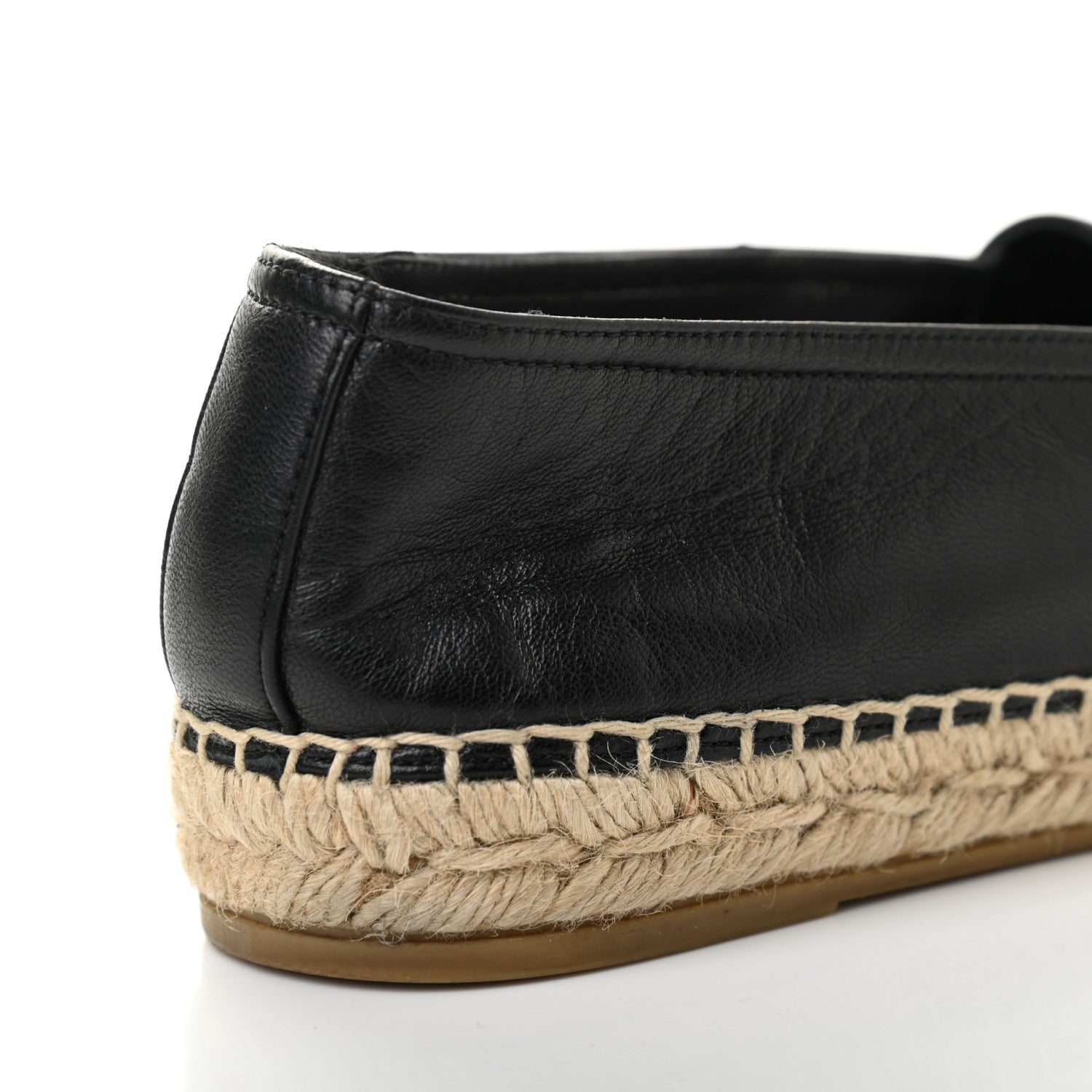 Saint Laurent Lambskin Monogram Espadrilles 38 Black 5 of 9