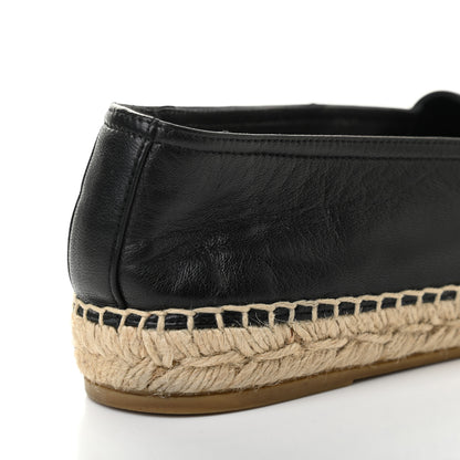Saint Laurent Lambskin Monogram Espadrilles 38 Black 5 of 9