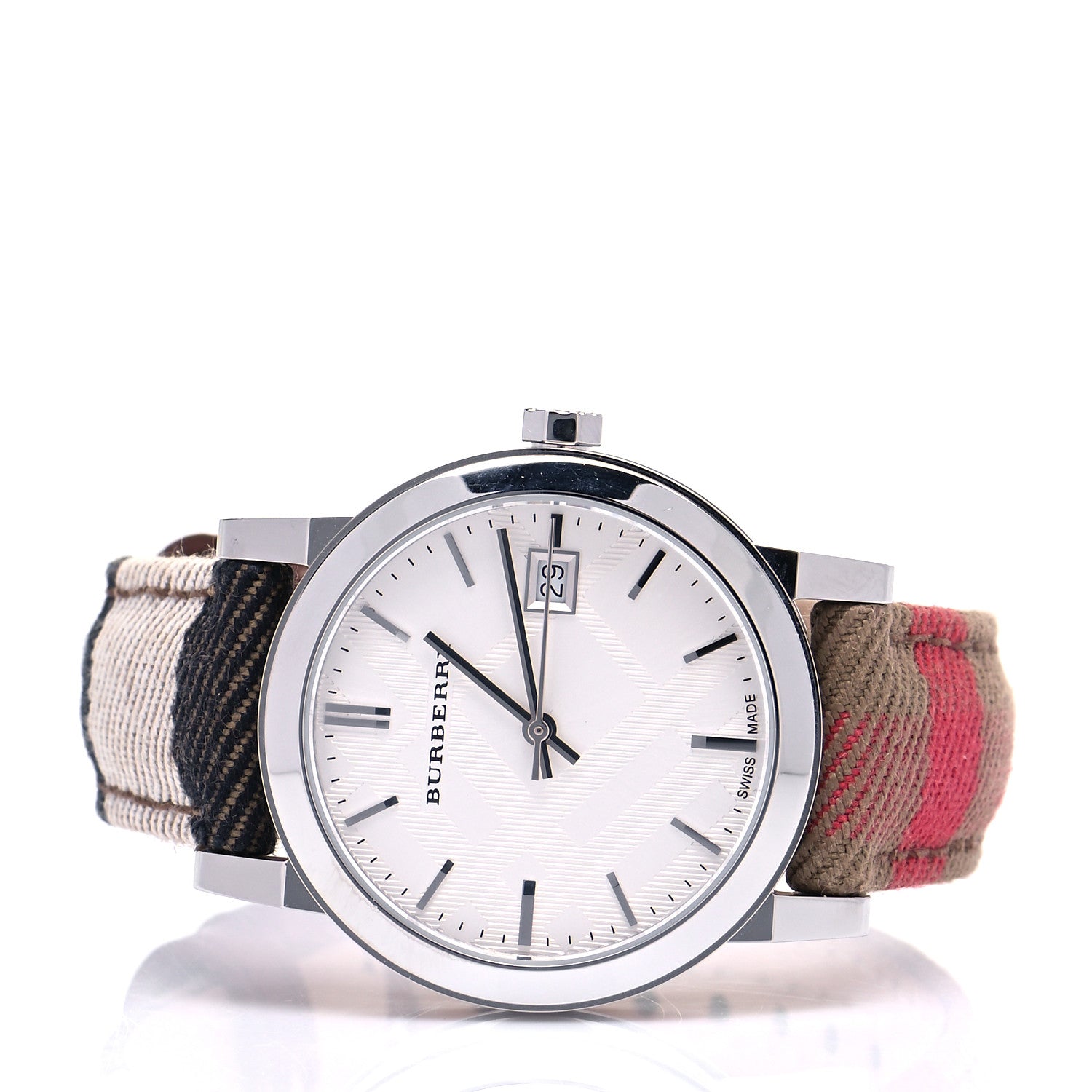 Burberry Stainless Steel Calfskin 34mm Heritage Nova Check Quartz Watch BU9151 2 of 6