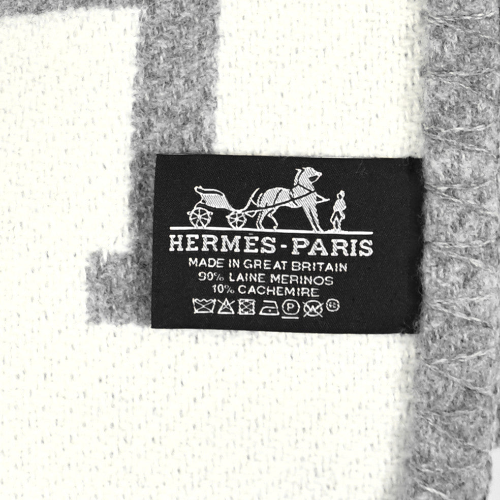 Wool Cashmere Avalon III Blanket Ecru Gris Clair