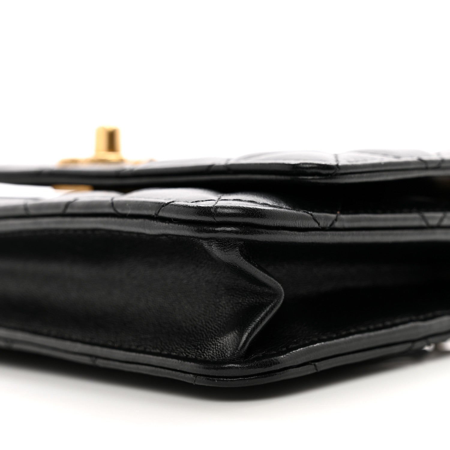 Chanel Shiny Lambskin Quilted Dynasty Wallet On Chain WOC Black 11 of 14