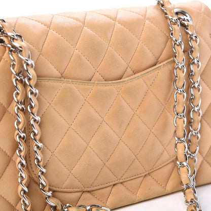 Chanel Lambskin Quilted Medium Double Flap Beige 10 of 19
