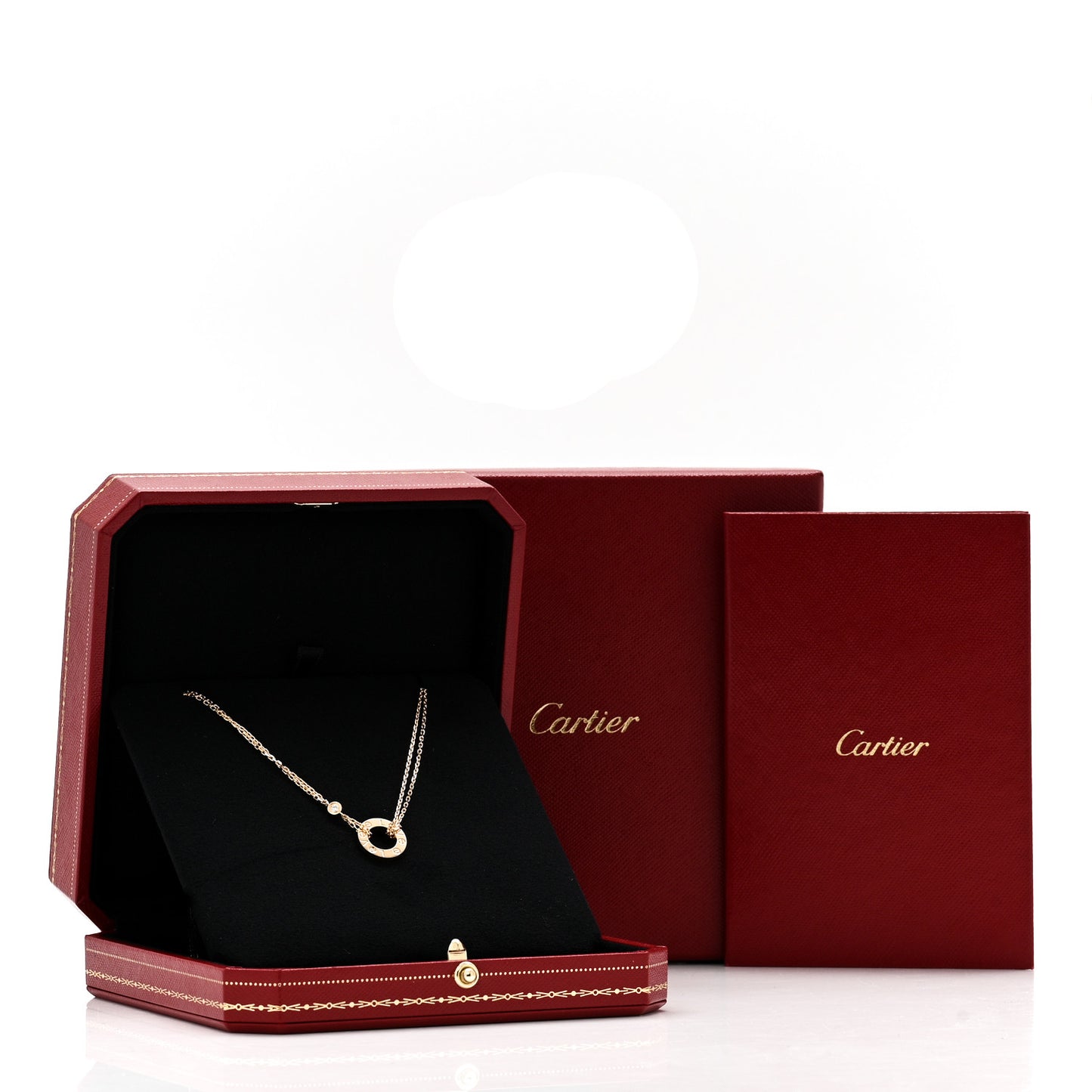 18K Yellow Gold 2 Diamond LOVE Necklace