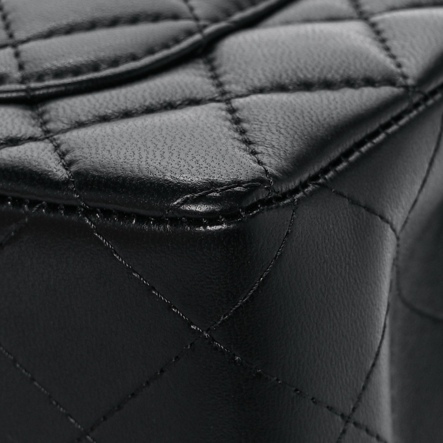 Lambskin Quilted Mini Rectangular Flap Black