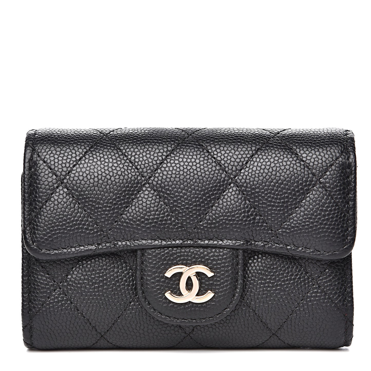 Caviar Quilted Classic 4 Key Holder Wallet Black