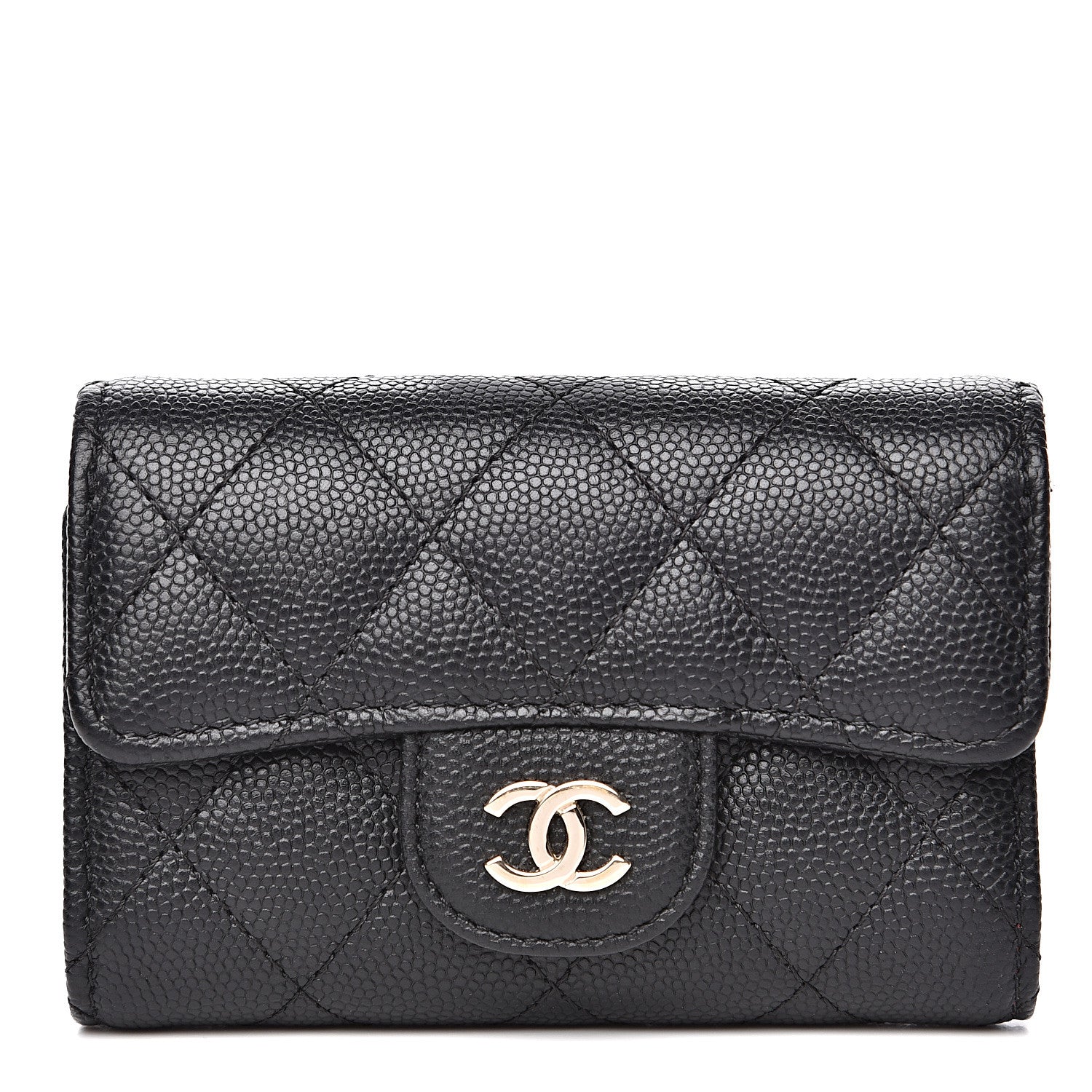 Chanel Caviar Quilted Classic 4 Key Holder Wallet Black 1 of 10