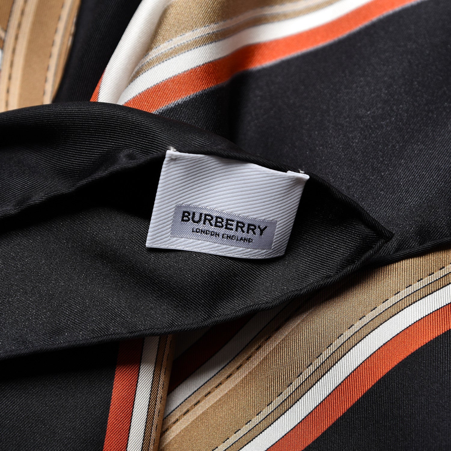 Burberry Silk Two Lovers Belt Print Scarf Black 4 of 5