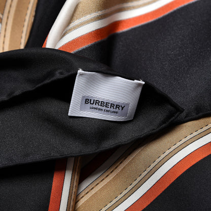 Burberry Silk Two Lovers Belt Print Scarf Black 4 of 5