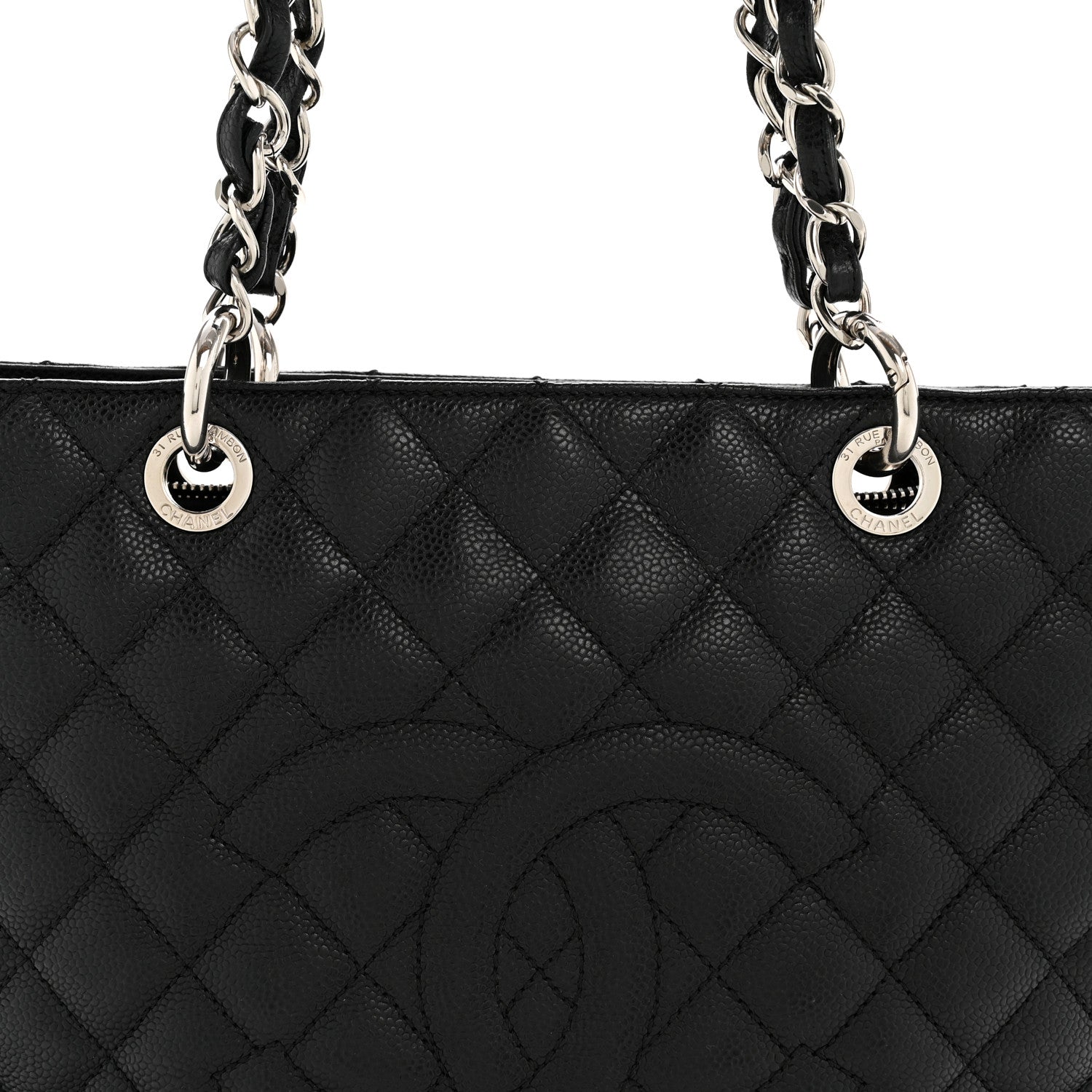 Chanel Caviar Quilted Grand Shopping Tote GST Black 8 of 13