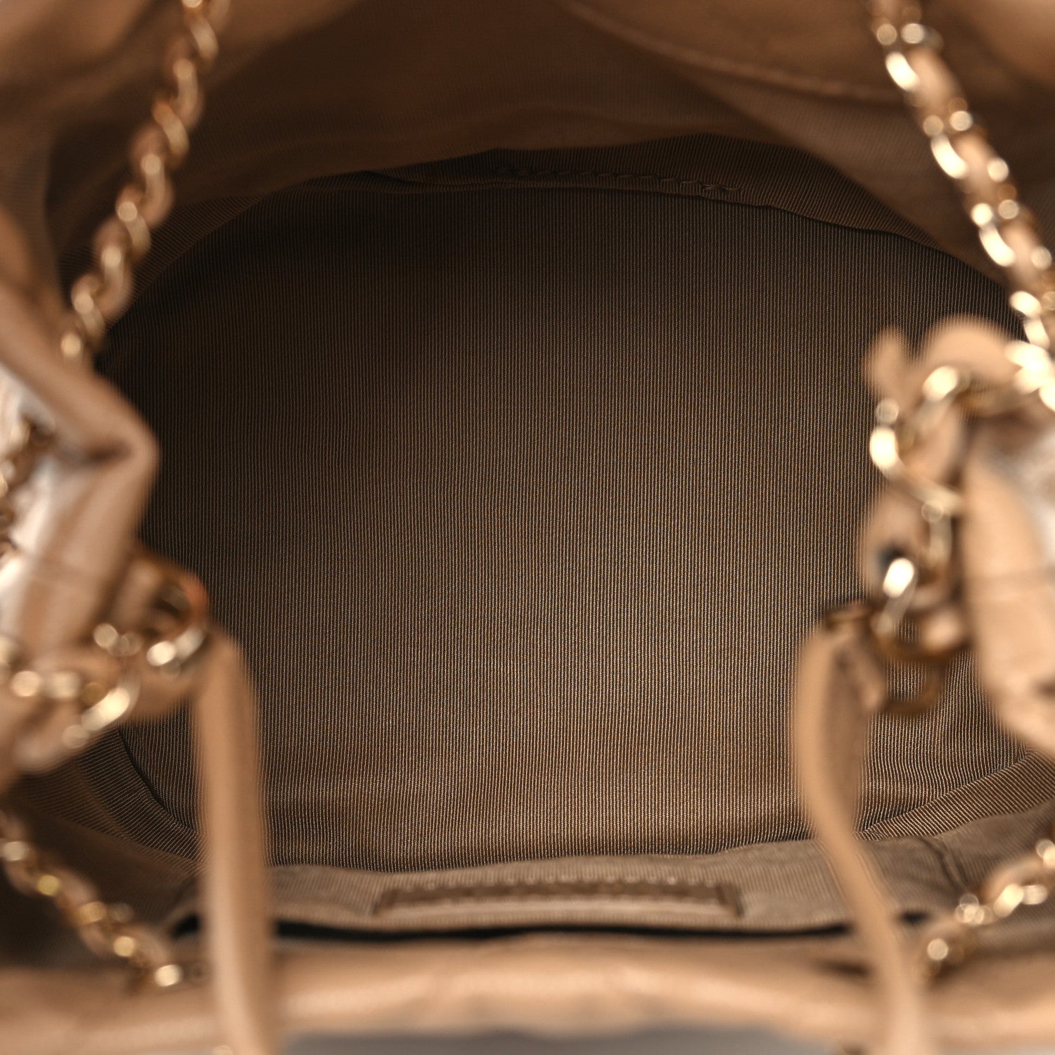 Chanel Caviar Quilted Rolled Up Bucket Drawstring Bag Beige 5 of 13