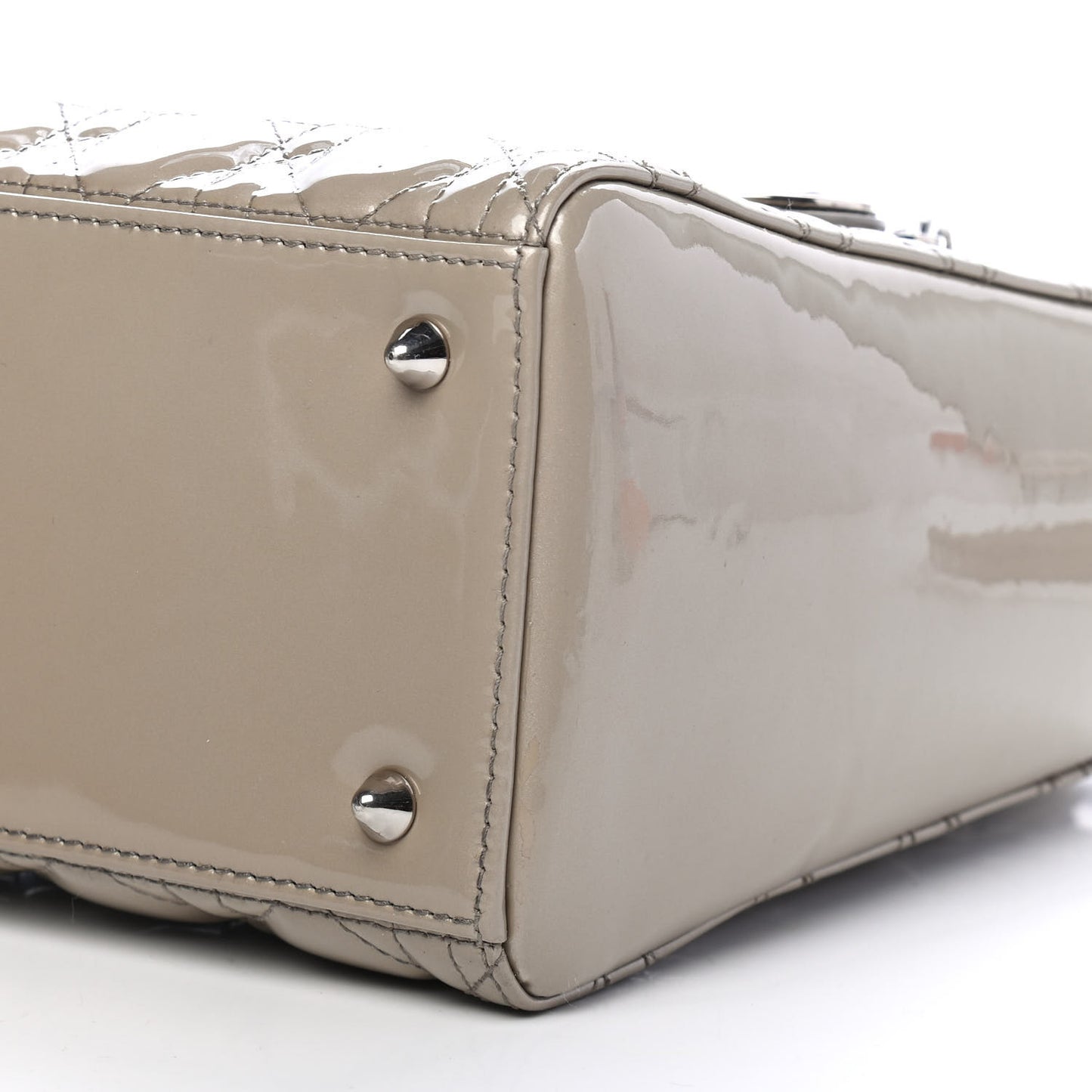 Patent Cannage Medium Lady Dior Grey