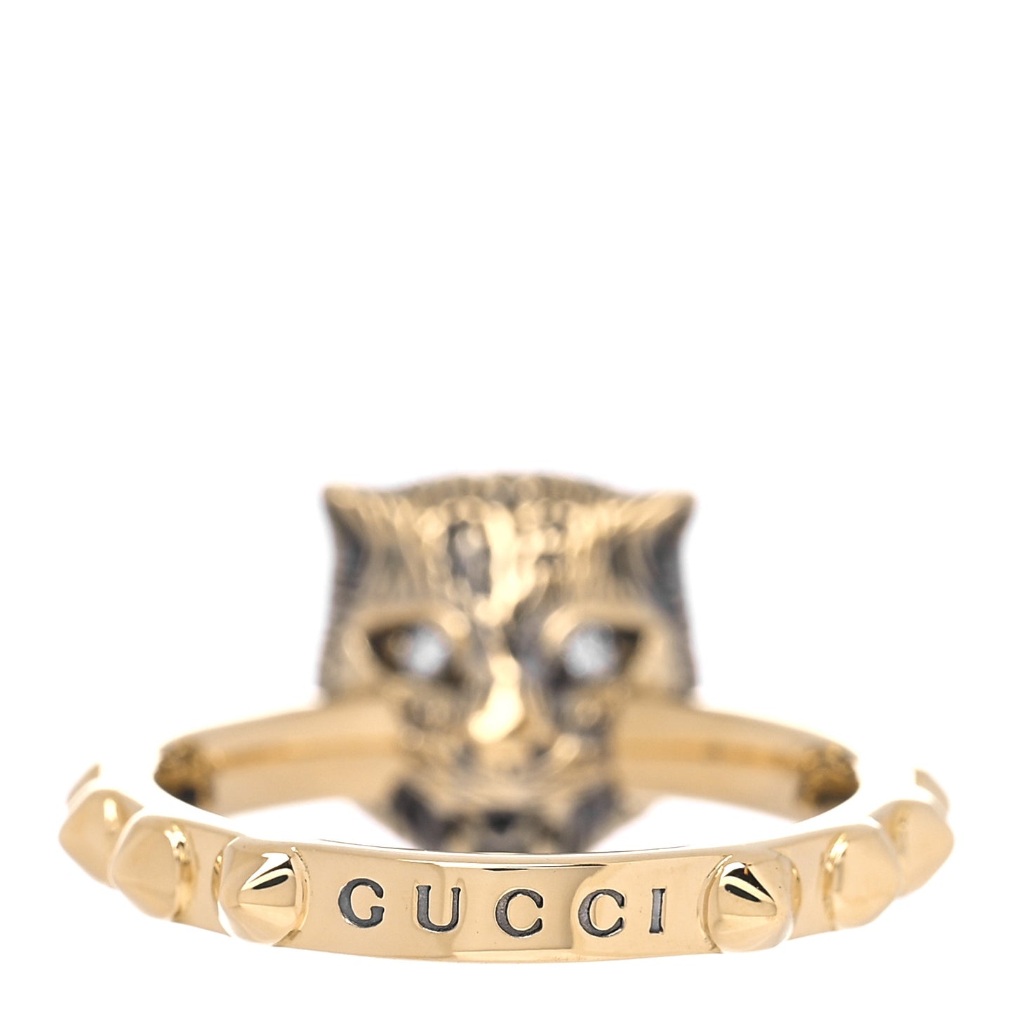 18K Yellow Gold Pink Opal Diamond Le Marché Des Merveilles Feline Ring 49 5