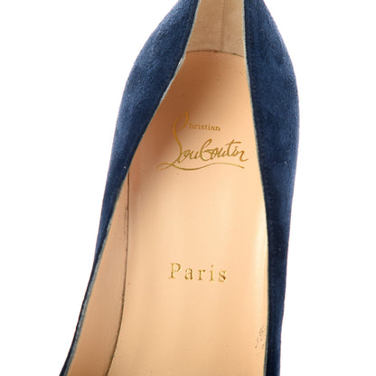 Christian Louboutin Veau Velours Eloise 100 Pumps 38.5 Marine 8 of 10
