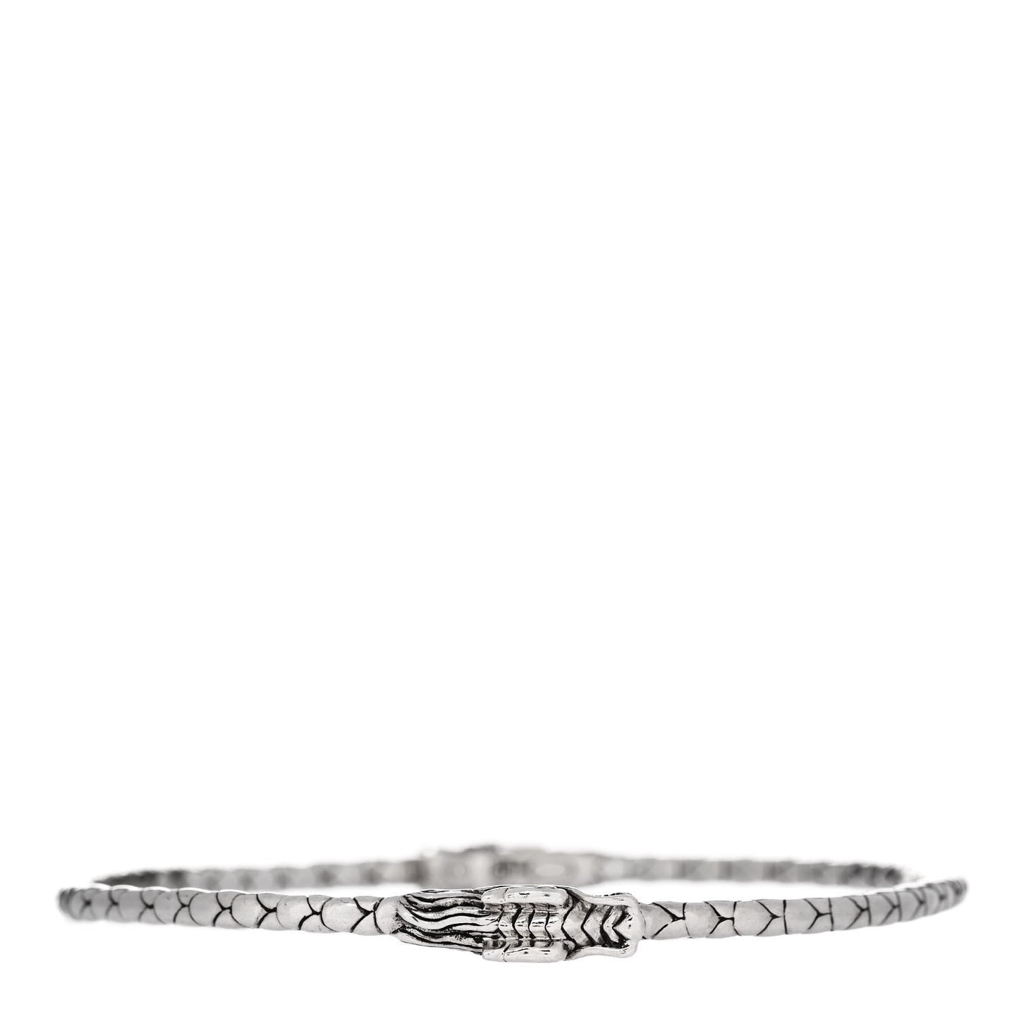 Sterling Silver Slim Naga Scale Bangle Bracelet