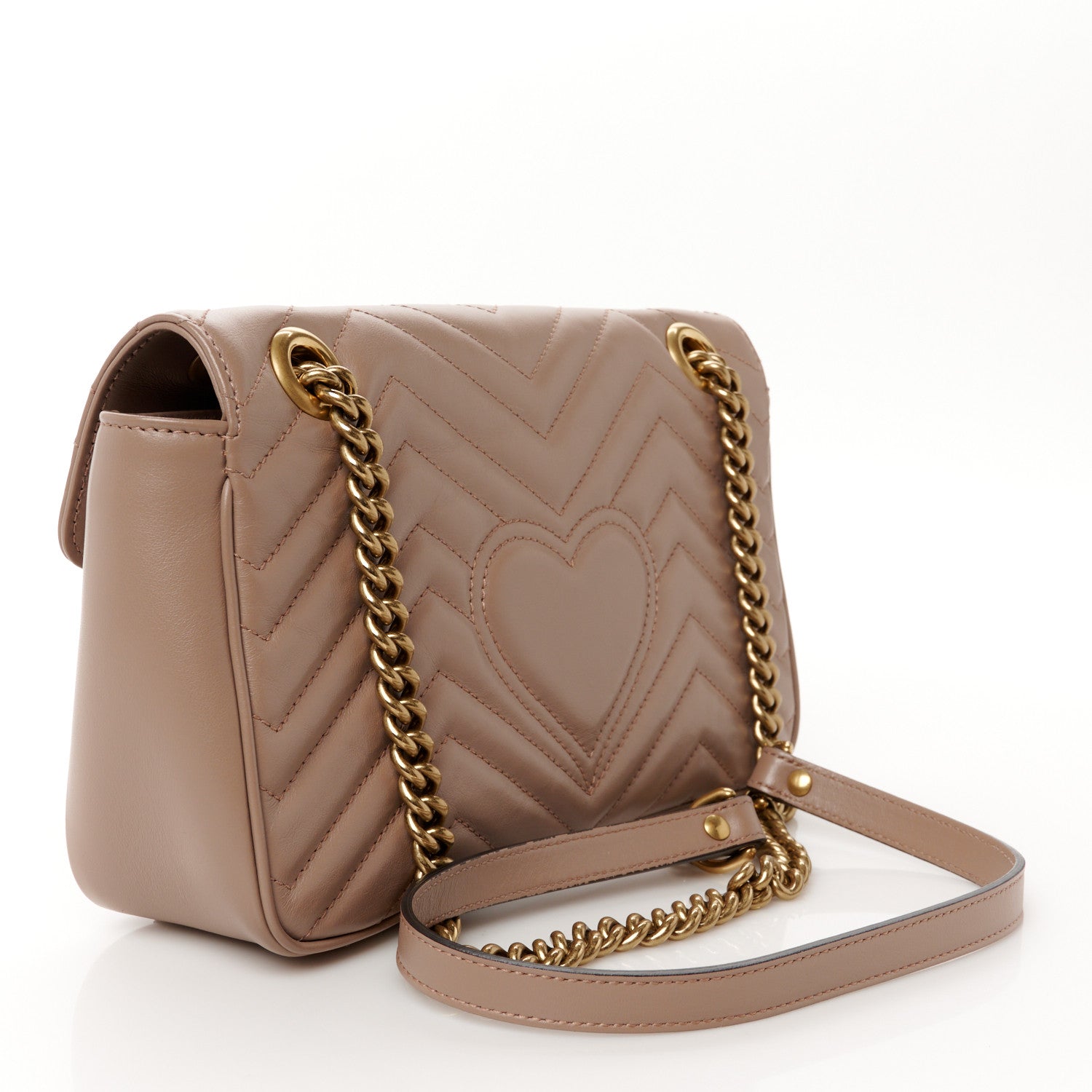 Gucci Calfskin Matelasse Small GG Marmont Shoulder Bag Porcelain Rose 3 of 11