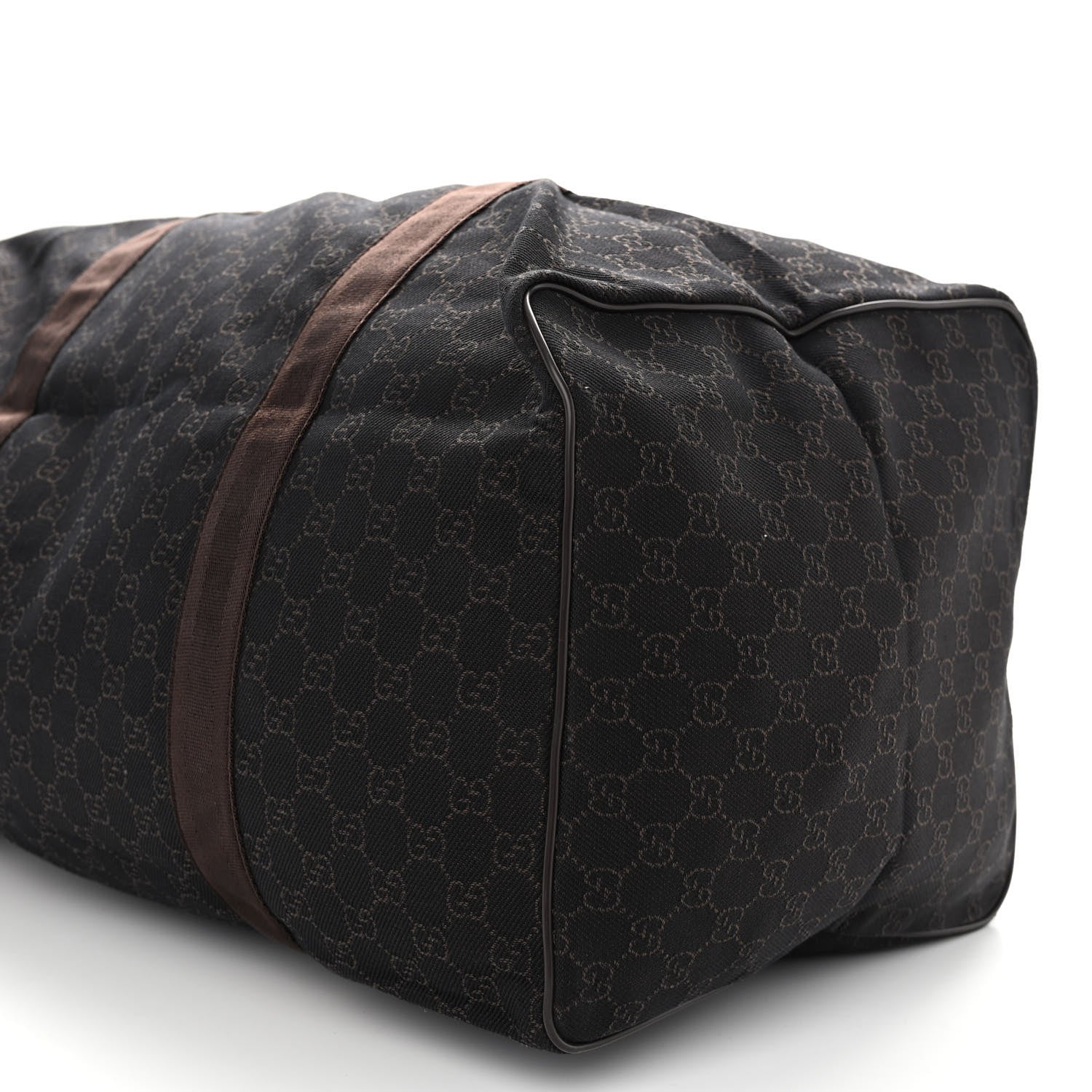 Gucci Denim Monogram Large Collapsible Carry On Duffle Bag Brown 10 of 10