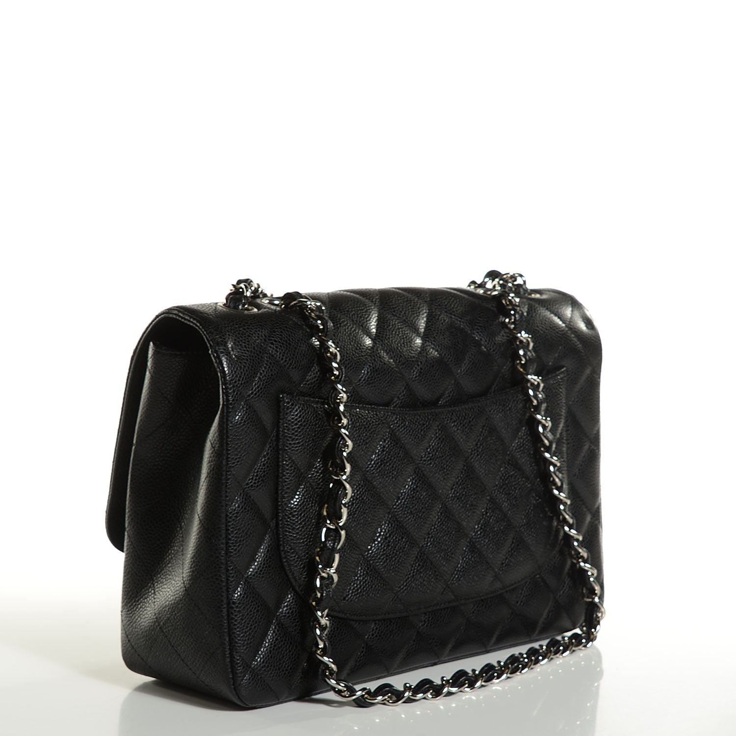 Chanel Caviar Quilted Jumbo Single Flap Black 3 of 8