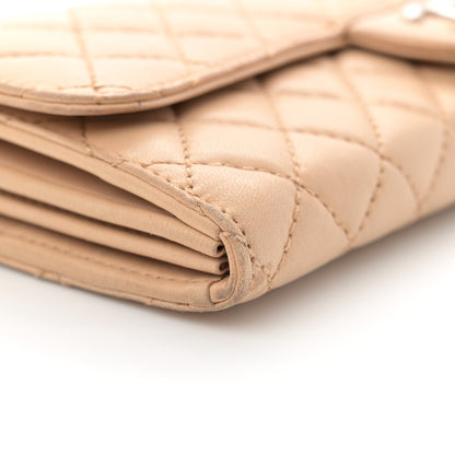Chanel Lambskin Quilted Clutch with Chain Flap Beige 9 of 17