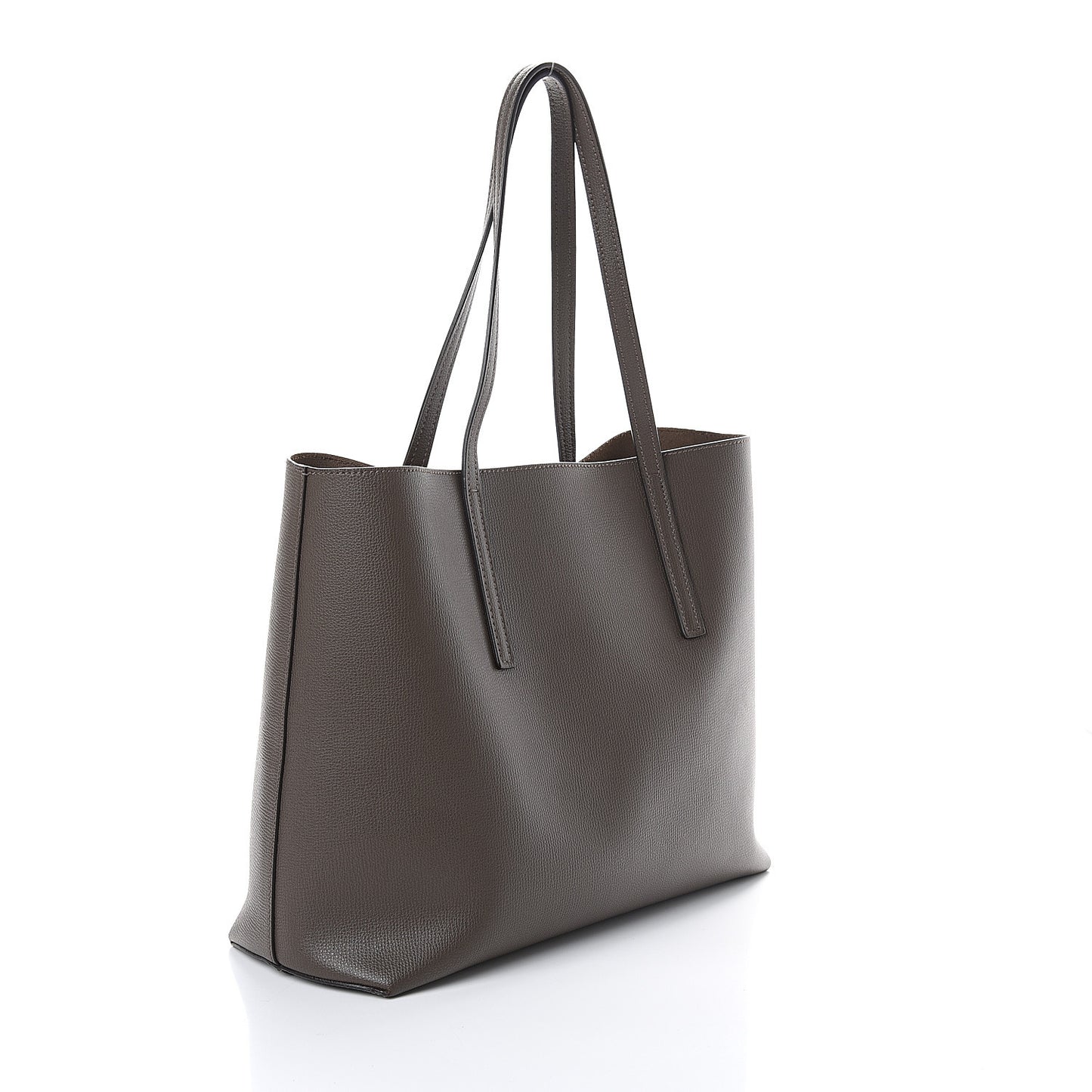 Vitello Vienna Enamel F is Fendi Shopping Tote Carbone Tobacco
