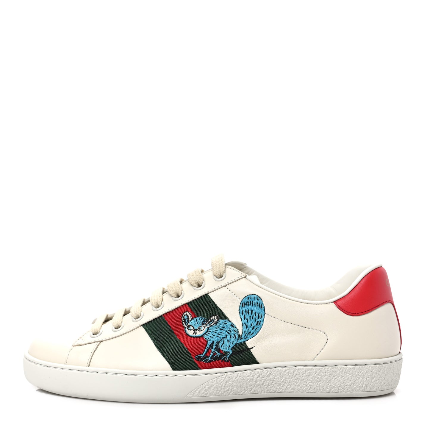 X FREYA HARTAS Calfskin Miro Soft Web Mythical Creature Embroidered Mens Ace Sneakers 6 New Mystic White