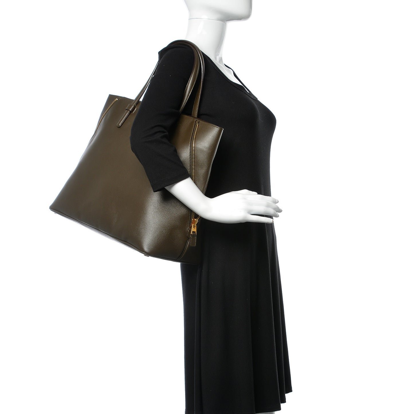 Calfskin Medium Jennifer Trap Tote Dark Green