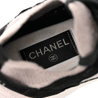 Chanel Fabric Suede Calfskin CC Sneakers 40 Grey Black 7 of 12