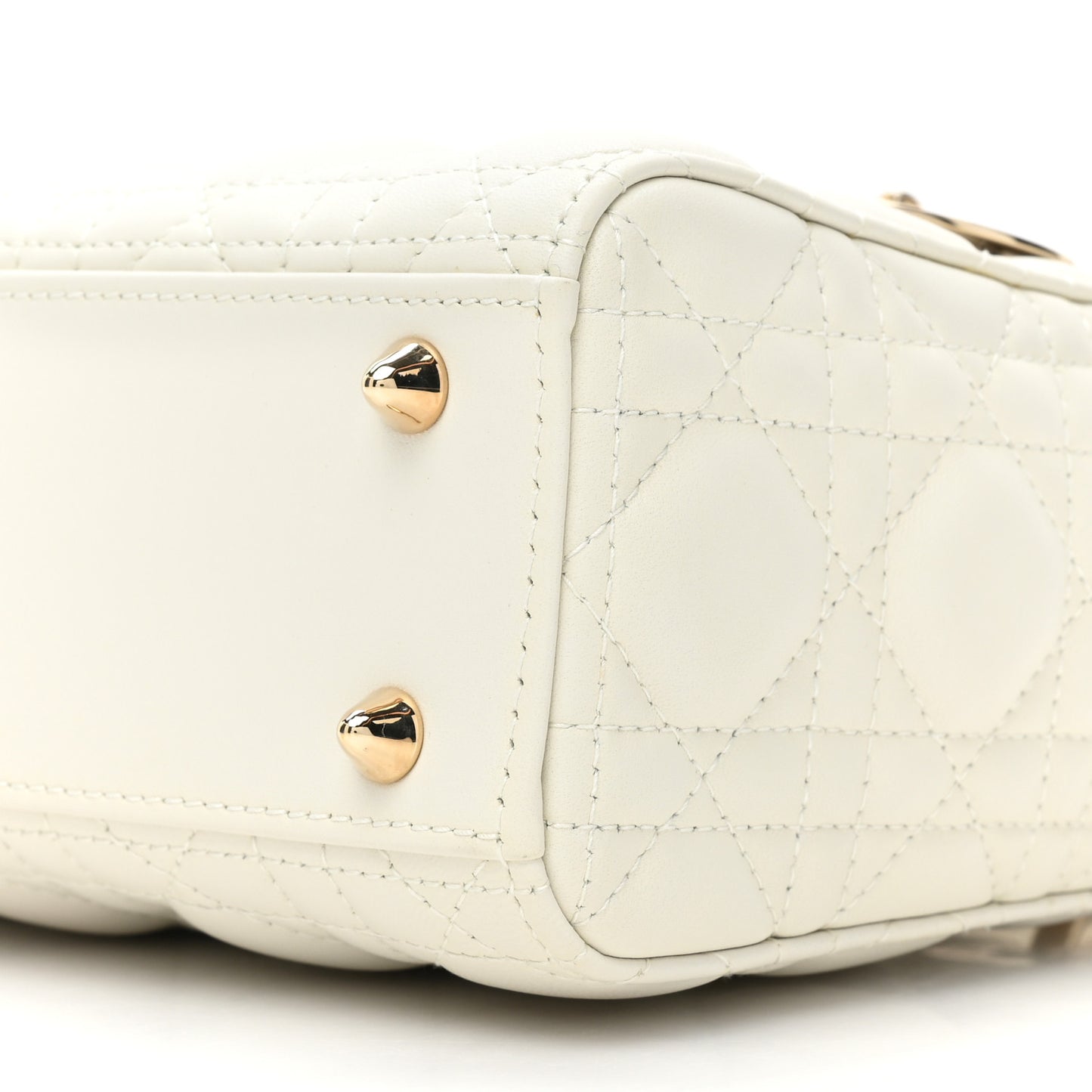 Lambskin Cannage Small My ABCDior Lady Dior White