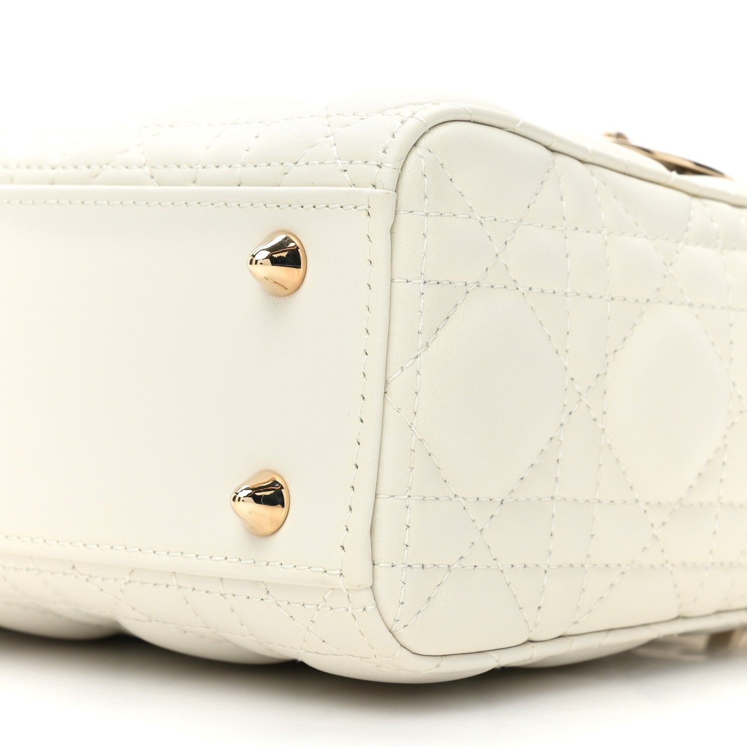 Christian Dior Lambskin Cannage Small My ABCDior Lady Dior White 7 of 8