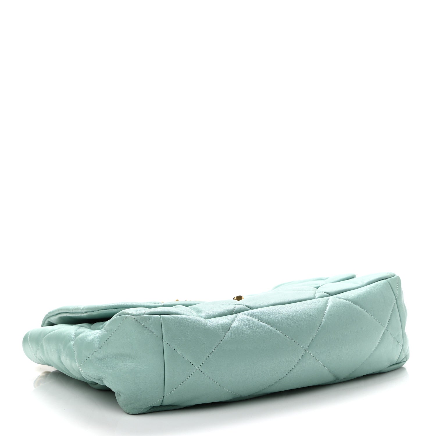 Chanel Goatskin Quilted Maxi Chanel 19 Flap Light Blue 4 of 10